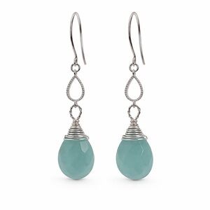 HK115738 Aquamarine Hook Teardrop Earrings